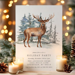 Invitación Ciervo Ciervo Al Agua En Fiesta De Navidad