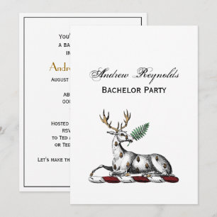 Invitación Ciervo con helecho emblema heráldico de cimera
