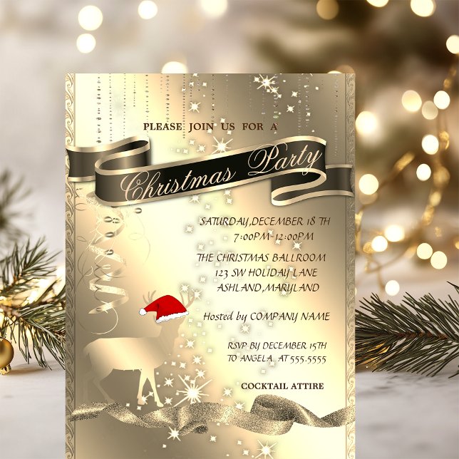 Invitación Ciervo de Navidad, Brillo, Fiesta de Navidad de la (Subido por el creador)