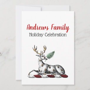 Invitación Ciervo de Navidad, Emblema de la Cresta Heráldica 