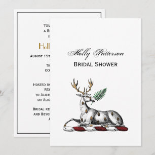 Invitación Ciervo Venado con Emblema de Cima Heráldica de Hel