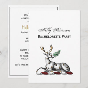 Invitación Ciervo Venado con Emblema de Cima Heráldica de Hel
