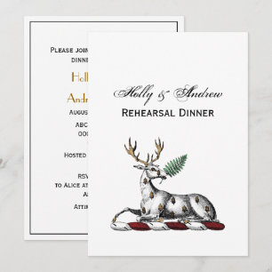 Invitación Ciervo Venado con Emblema de la Cresta Heráldica d