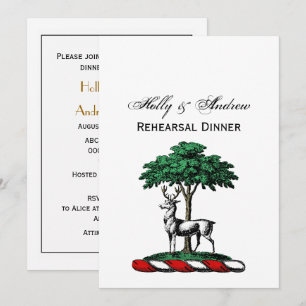 Invitación Ciervo Venado junto a un Árbol Emblema del Crest H