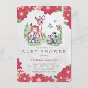 Invitación Ciervos Baby Shower del vintage