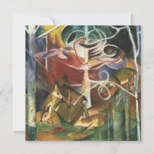 Invitación Ciervos en el Bosque por Franz Marc, Arte Antiguo 