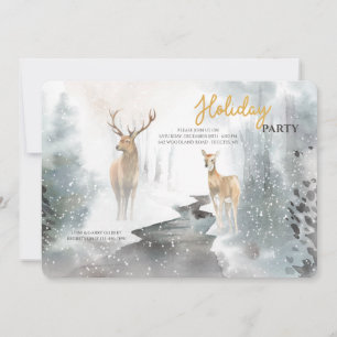 Invitación Ciervos en nieve invernal