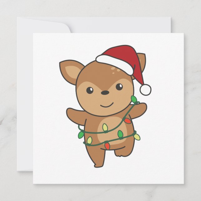 Invitación Ciervos Navidad Invierno Animales Ciervos (Anverso)