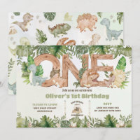 Cifras de dinosaurios cortas verde UN primer cumpl