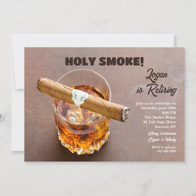 Invitación Cigar and Whisky Retirement Invitations (Anverso)