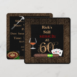 Invitación Cigarrillos para el 60 cumpleaños, Poker e INVITAC
