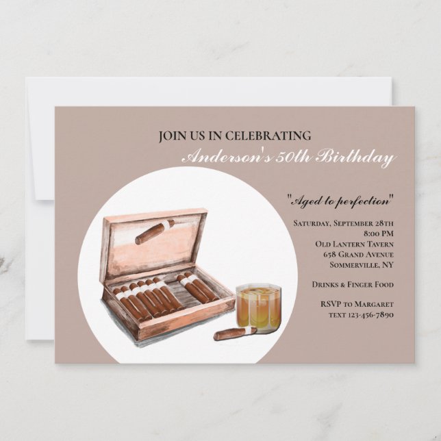 Invitación Cigarros y Brandy (Anverso)