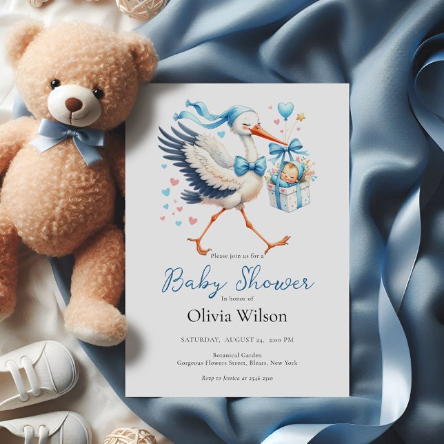 Invitación Cigüeña Adorable Con Bebé (Subido por el creador)