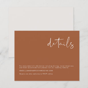 Invitación CILANTRO - Boho Naranja Quemado Detalle Mínimo Mod