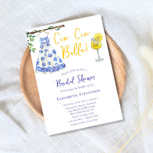Invitación Cin Cin Bella Italia Brindis Hermoso Baby Shower N