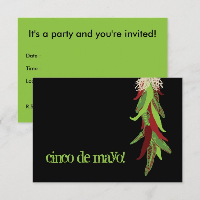 Invitación cinco de mayo (Anverso / Reverso)