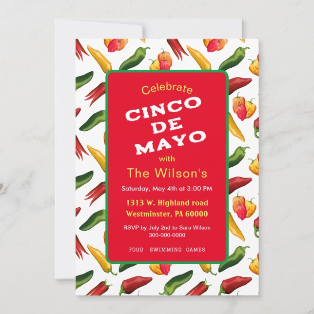 Invitación Cinco de mayo (Anverso)