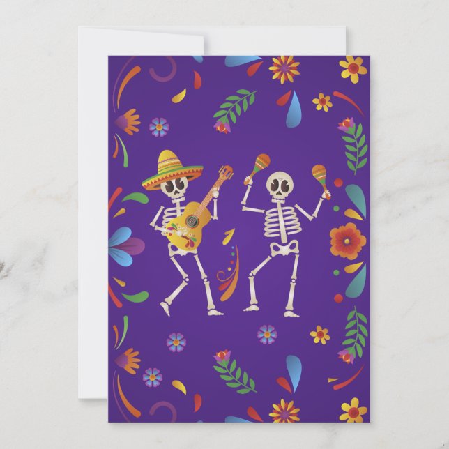 Invitación Cinco de Mayo Calavera de Fiesta Mexicana Gracias (Anverso)
