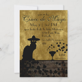 Invitación Cinco de Mayo Chat Noir / Gato Negro