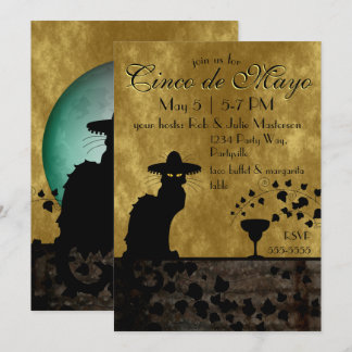 Invitación Cinco de Mayo Chat Noir / Gato Negro