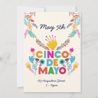 Invitación Cinco de Mayo colorido