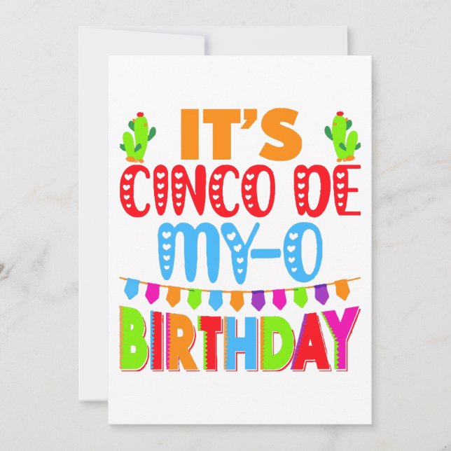 Invitación cinco de mayo cumpleaños divertido (Anverso)
