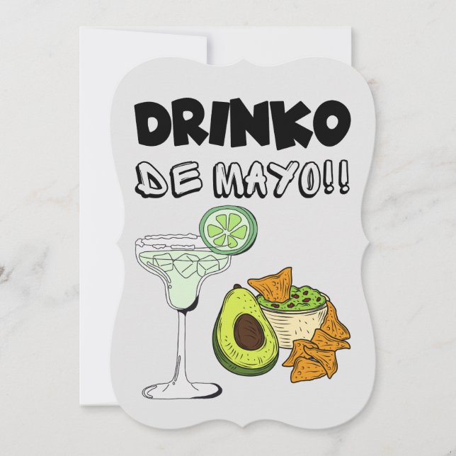 Invitación Cinco de Mayo Drinko de Mayo Chiste Divertido (Anverso)