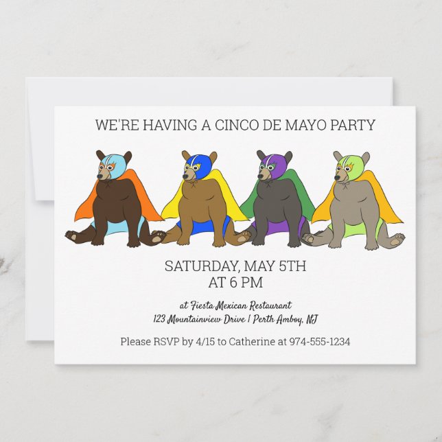 Invitación Cinco de Mayo Fiesta Mexicano (Anverso)