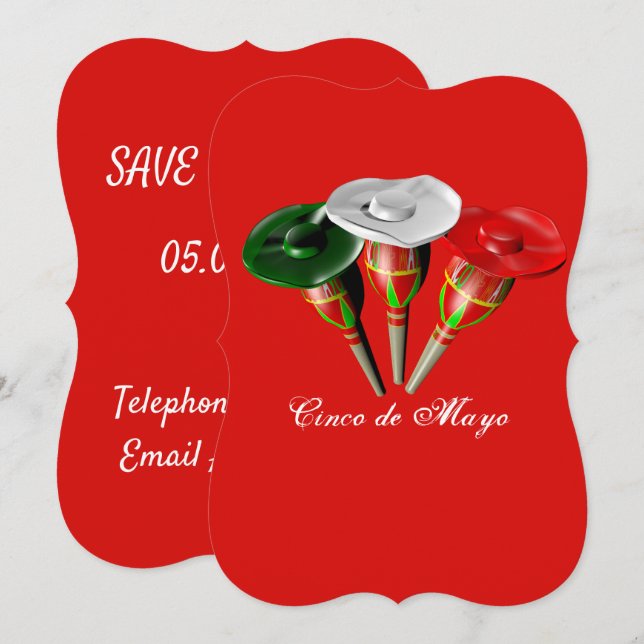 Invitación Cinco de mayo, fiesta mexicano (Anverso / Reverso)