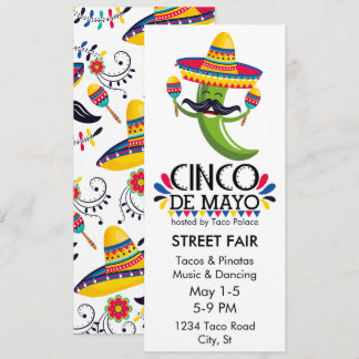 Invitación Cinco de Mayo Fiesta Pepper Sombrero