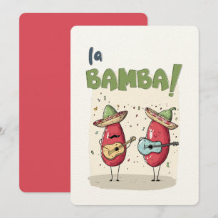 Invitación Cinco de Mayo La Bamba Mermelada de Chili y Cuerda