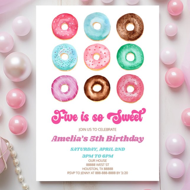 Invitación Cinco es tan dulce que no rocie la quinta fiesta d (Subido por el creador)