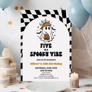 Invitación Cinco Es Un Ambiente Espeluznante Fiesta De Cumple