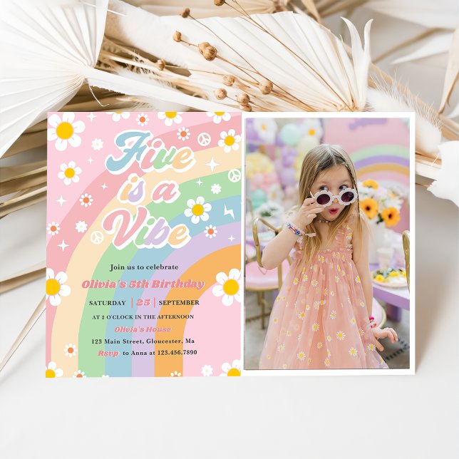 Invitación Cinco es un arcoiris violento cinco cumpleaños (Subido por el creador)