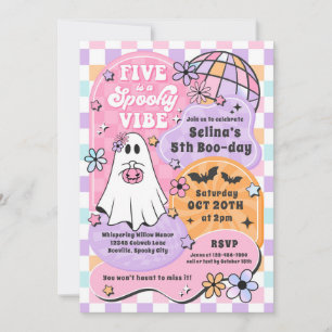 Invitación Cinco es un fantasma fantasma de Halloween de vibr