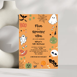 Invitación Cinco es un Halloween de vibración espeluznante qu