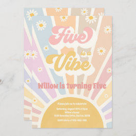 Invitación Cinco es una fiesta de cumpleaños 5 de Vibe Boho S