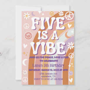 Invitación Cinco es una invasión de Vibe Quinto Cumpleaños