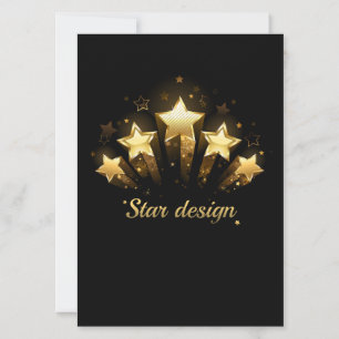 Invitación Cinco estrellas de oro sobre negro