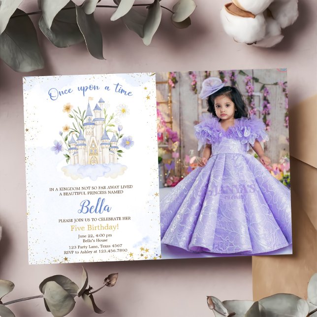Invitación Cinco fiesta de cumpleaños un castillo de princesa (Subido por el creador)