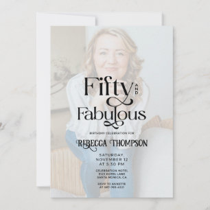 Invitación Cincuenta Fabulosas Fotos en Blanco y Negro Cumple