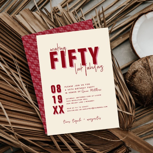 Invitación Cincuenta & Fabuloso | Cumpleaños número 50 (Subido por el creador)