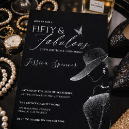 Invitación Cincuenta & Fabuloso Glam 50 Cumpleaños