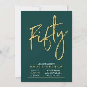 Invitación Cincuenta   Fiesta de cumpleaños moderna de 50 año