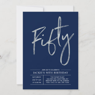 Invitación Cincuenta Moderno Cumpleaños 50 Aniversario Fies