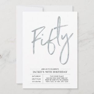 Invitación Cincuenta Moderno Cumpleaños 50 Cumpleaños Fiest