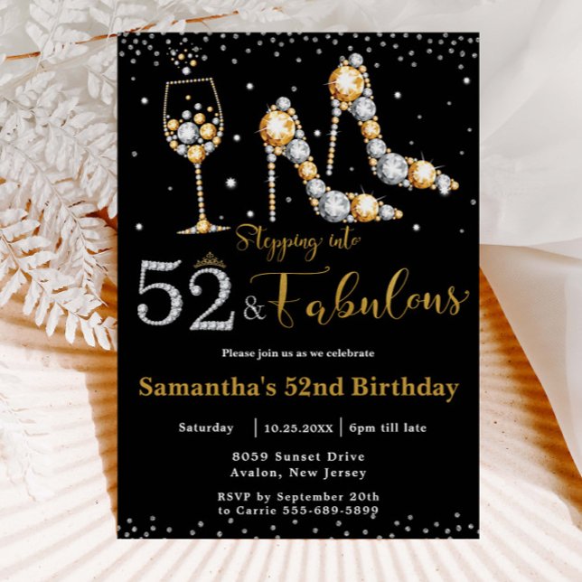 Invitación Cincuenta Y Dos Fabulosos Talones Altos Bubbly 52n (Subido por el creador)