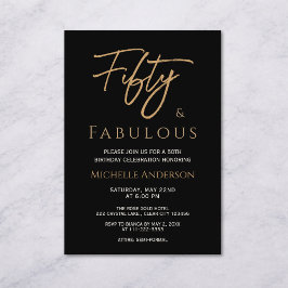 Invitación Cincuenta y Fabulosa Elegancia en Rosa Dorado