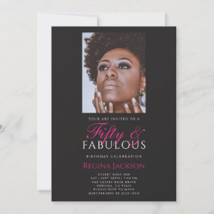 Invitación Cincuenta y Fabulosa Foto Cumpleaños 50