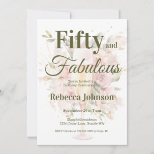 Invitación Cincuenta y Fabuloso Cumpleaños 50